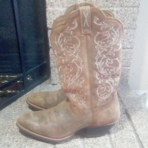 Twisted X Brown Western Boots with White Embroidery